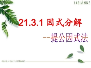 上课提公因式法