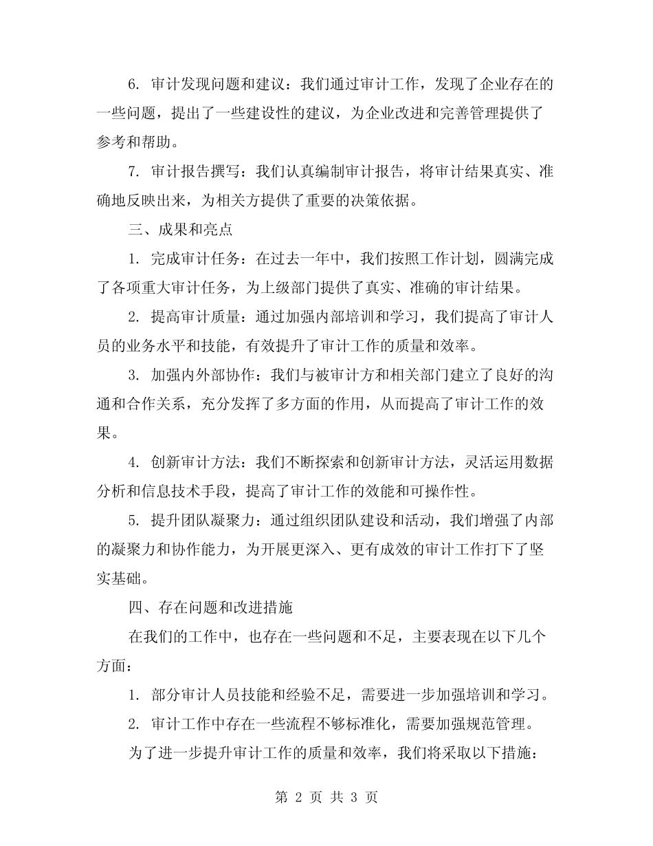 2024年审计部门年度工作总结报告_第2页