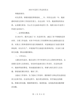 2024年巡查工作总结范文(2篇)