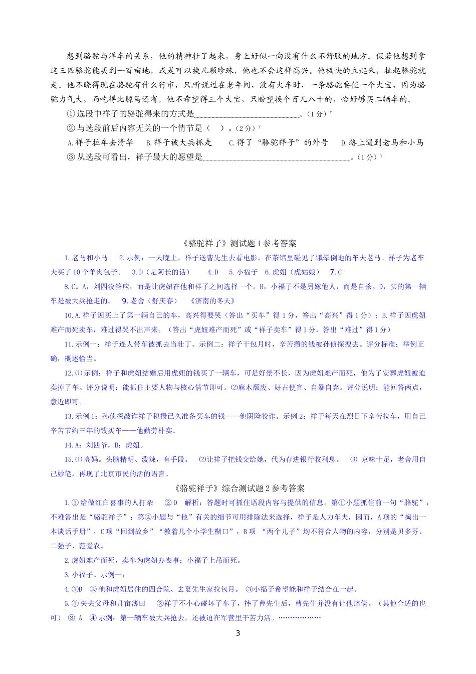 骆驼祥子精编二_第3页