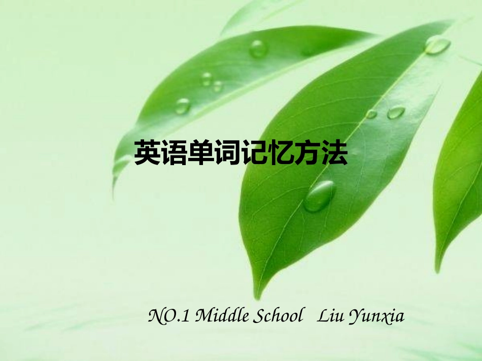 单词记忆方法_第1页