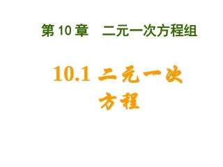 二元一次方程