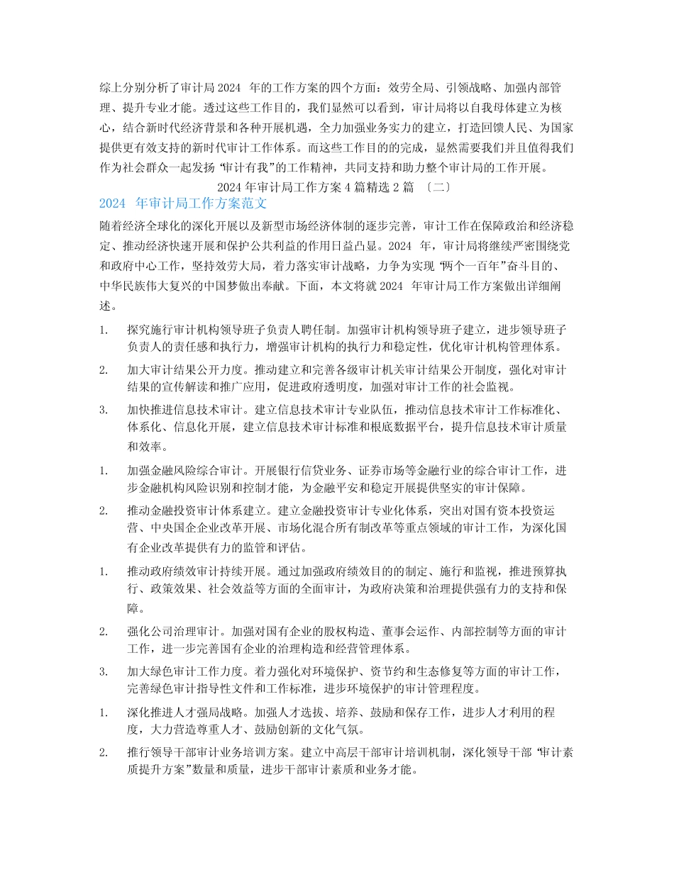 2024年审计局工作计划4篇2篇_第2页