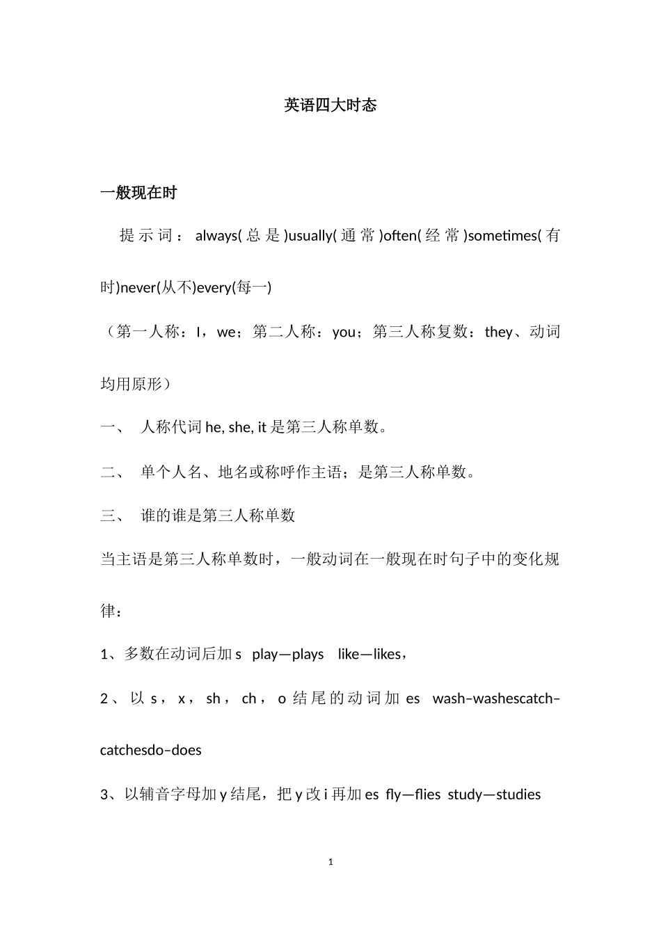 英语四大时态_第1页