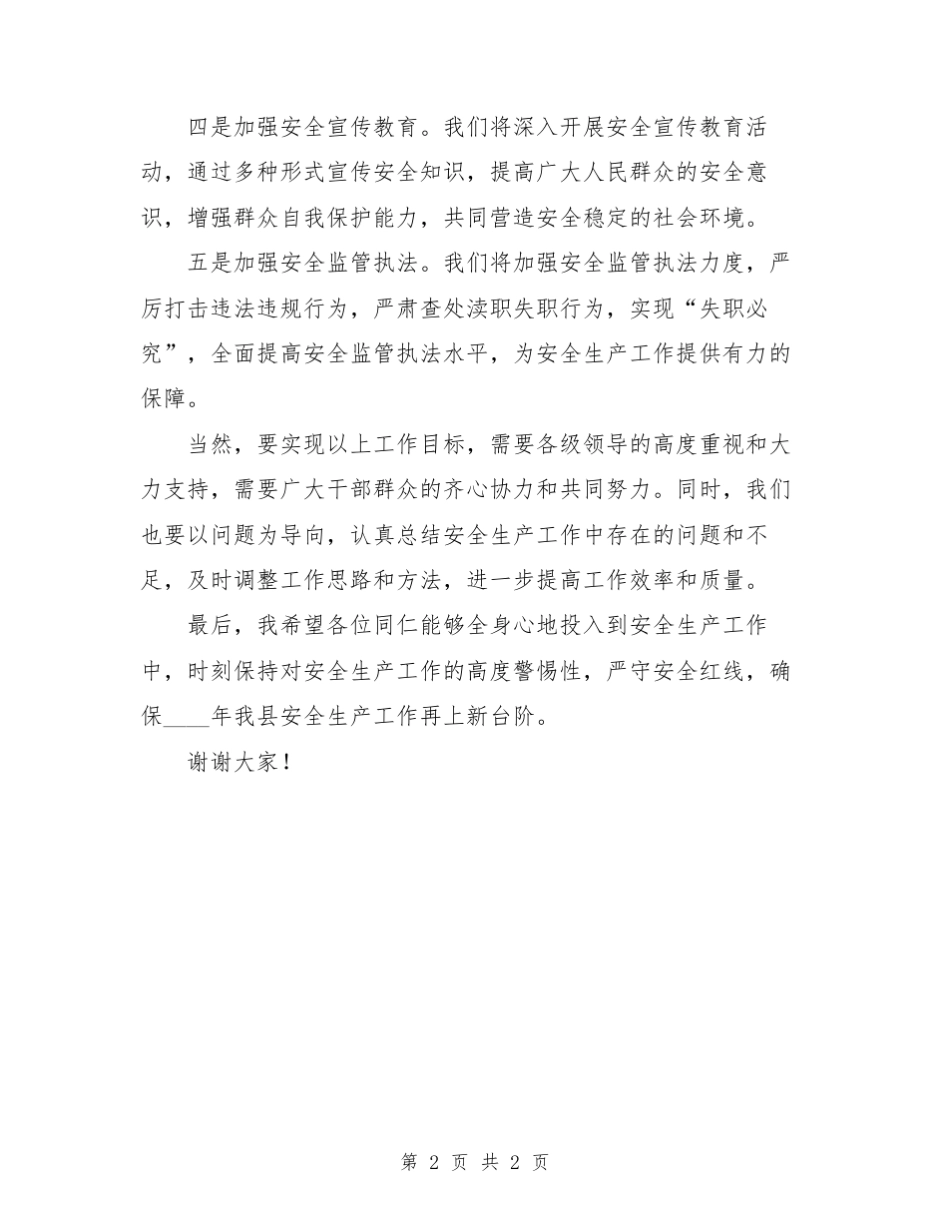 2024年在全县安全生产专项整治工作会议上的讲话_第2页