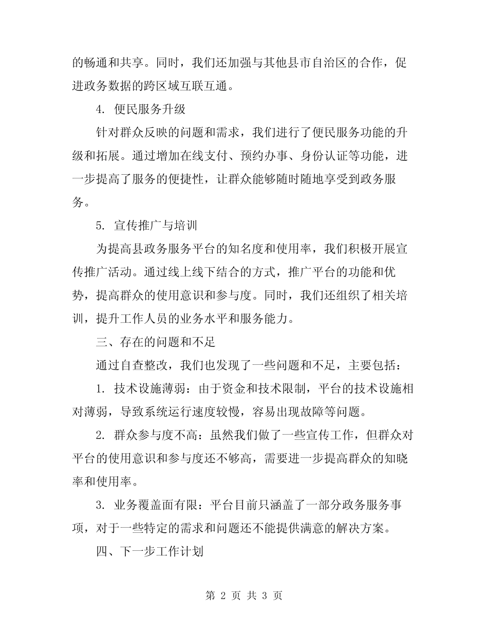 2024年县政务服务平台自查整改报告_第2页
