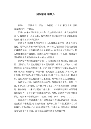 团队精神凝聚力