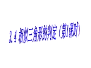 341相似三角形判定（1）