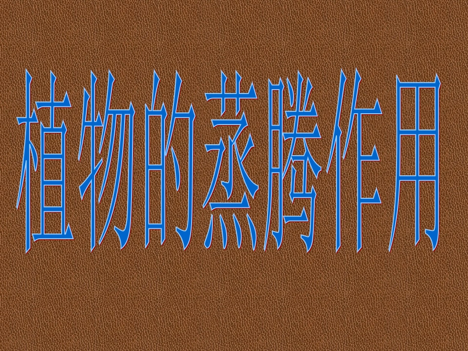 植物蒸腾作用_第1页