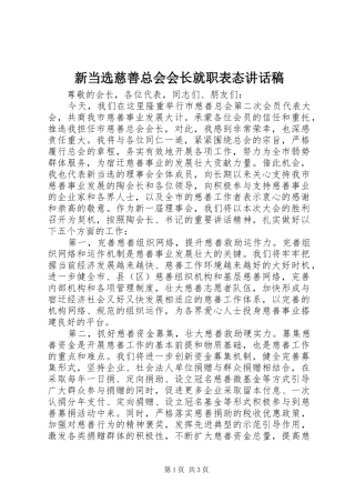 新当选慈善总会会长就职表态讲话发言稿 (2)
