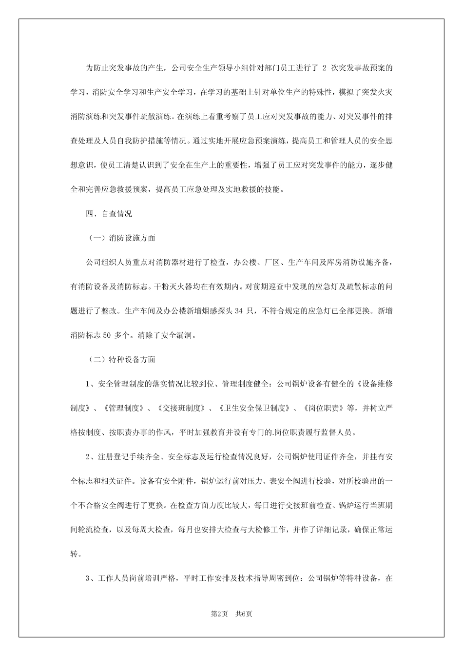 2024年企业安全生产标准化自评报告_第2页