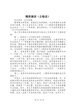精彩演讲稿（公检法）