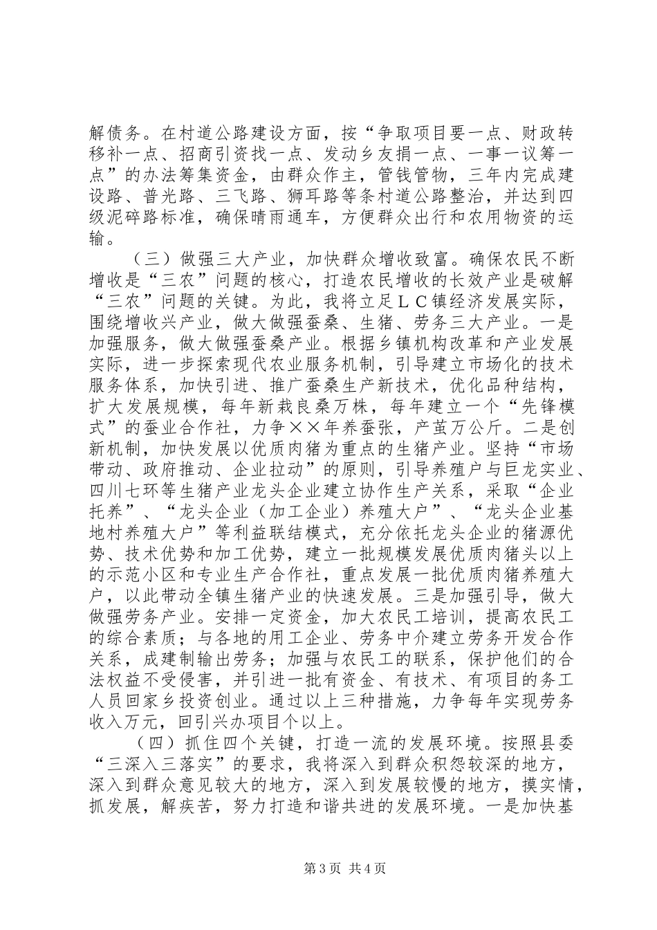 参加镇党委书记公推直选的演讲稿_第3页