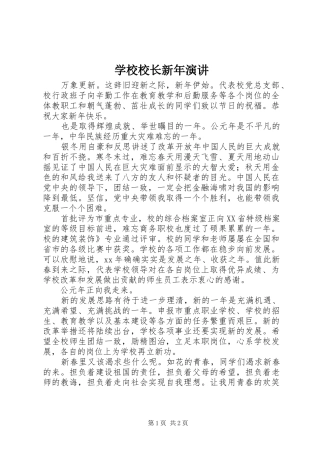 学校校长新年演讲稿 (2)