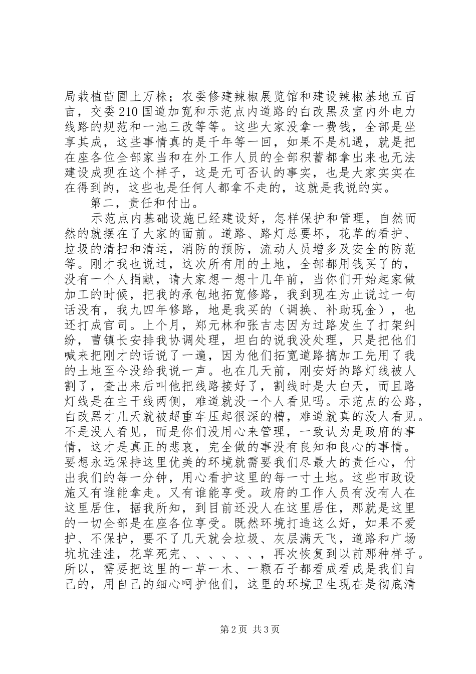 村示范点的综合管理动员会讲话发言稿_第2页