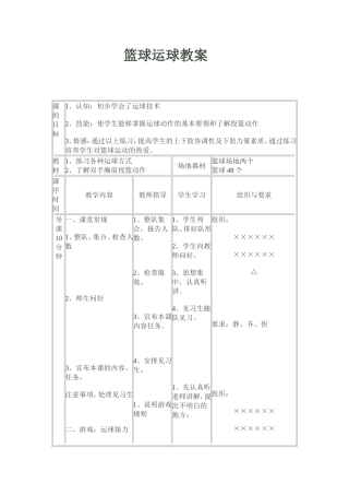 篮球运球教案