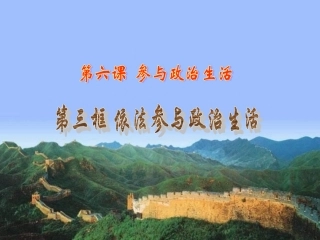 第六课第3框《依法参与政治生活》 (2)