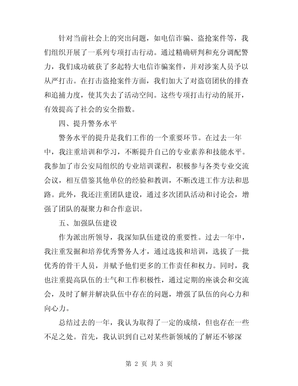 2024年派出所领导个人工作总结_第2页