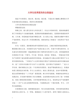 大学生优秀团员的自我鉴定 