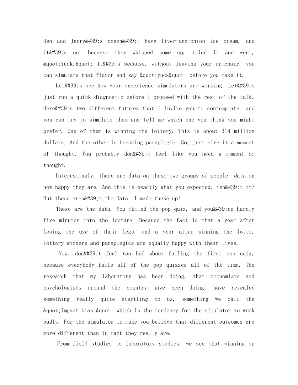 TED英语演讲稿我们为什么快乐？ _第2页