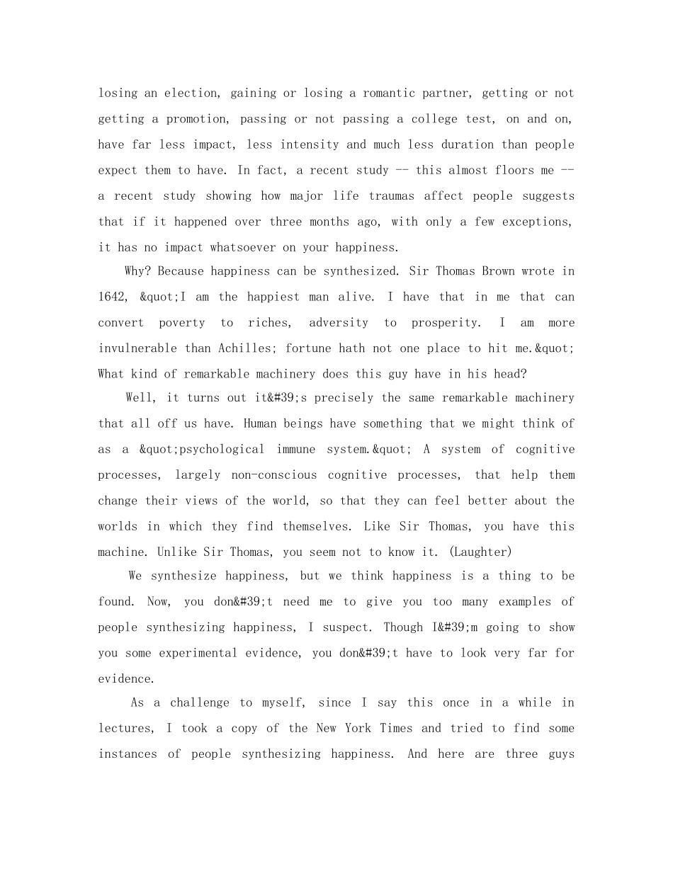 TED英语演讲稿我们为什么快乐？ _第3页