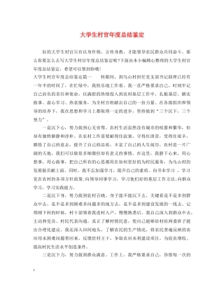 大学生村官年度总结鉴定 