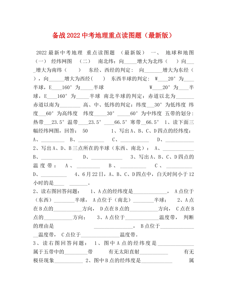 备战202考地理重点读图题 _第1页