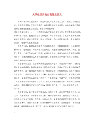 大学生团员的自我鉴定范文 