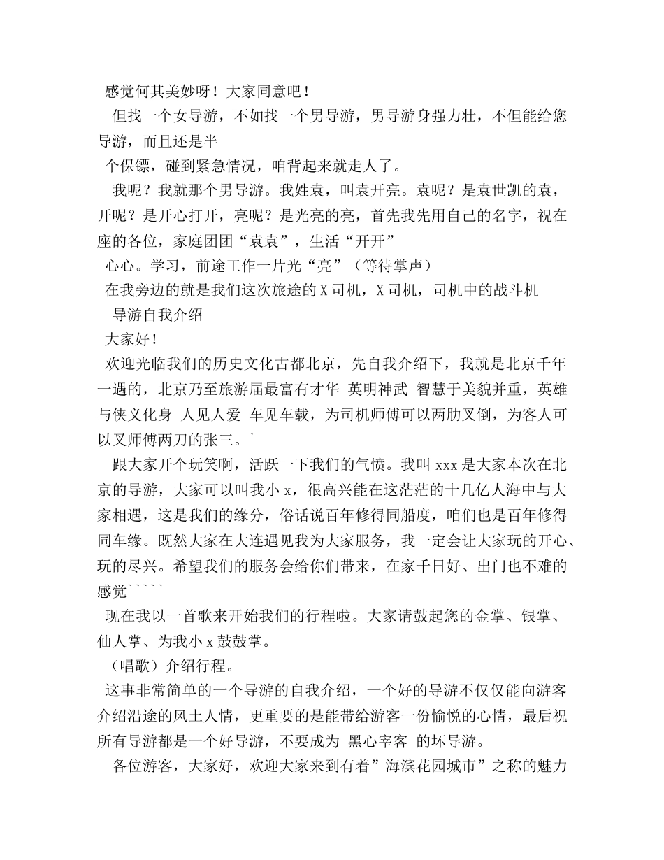 导游一分内简单自我介绍 _第2页