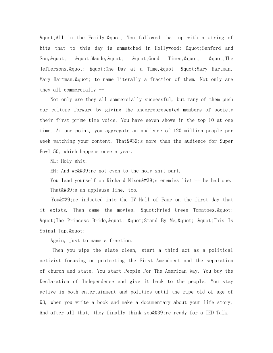 TED英语演讲一个娱乐界偶像充满意义的一生 _第2页