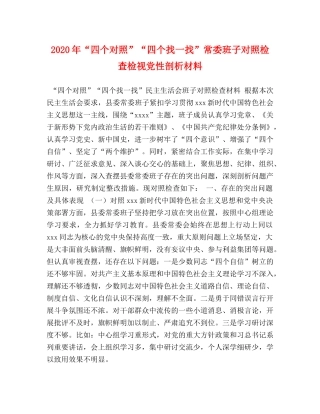 2024年“四个对照”“四个找一找”常委班子对照检查检视党性剖析材料 