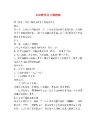 大班优秀公开课教案 