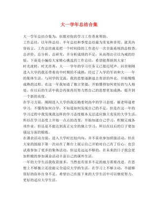 大一学年总结合集 