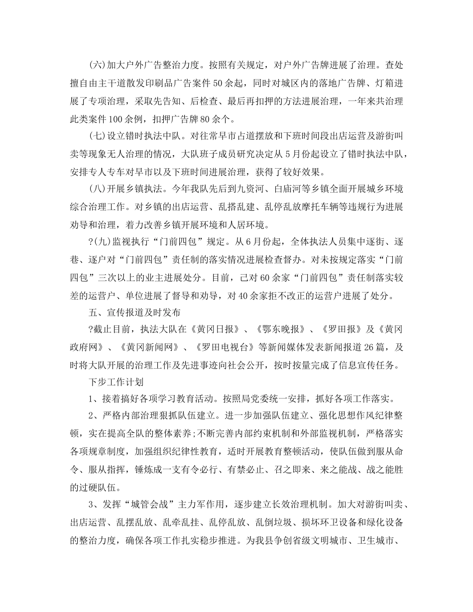 城市管理执法大队工作参考总结（通用） _第3页