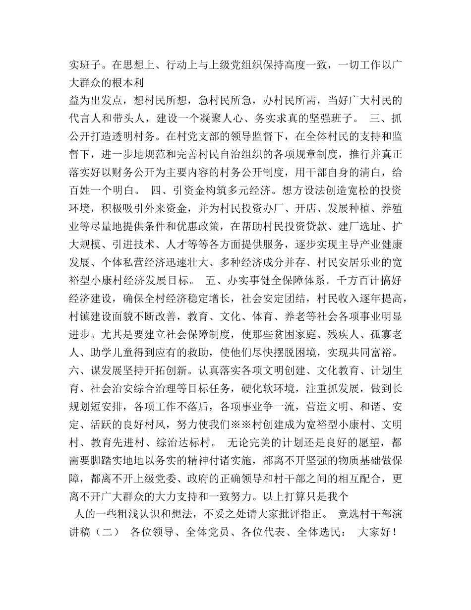 村干部竞选演讲稿 _第3页