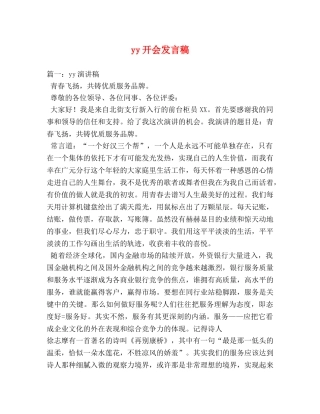 yy开会发言稿 