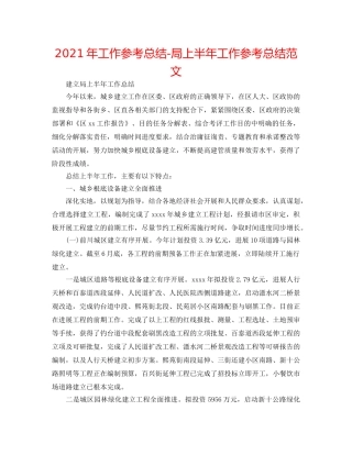 2024年工作参考总结-局上半年工作参考总结范文 