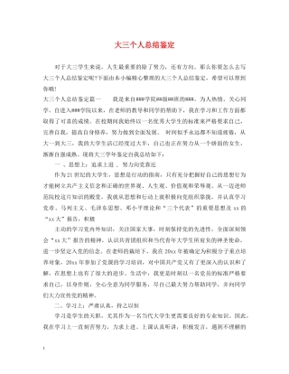 大三个人总结鉴定 