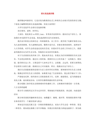 部长竞选演讲稿 