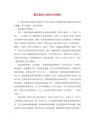 警示教育心得体会有哪些 