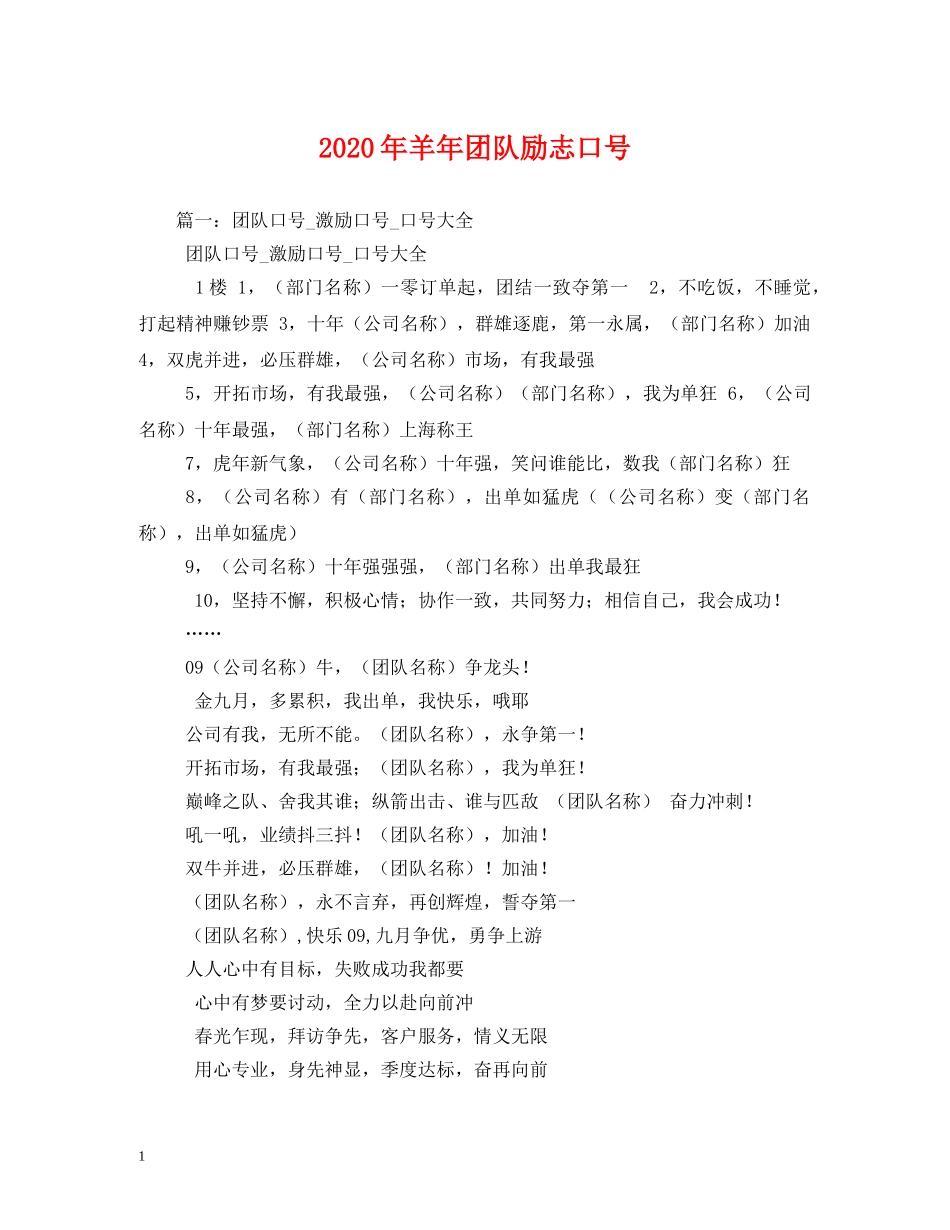 2024年羊年团队励志口号 _第1页