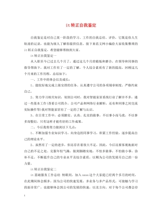 it转正自我鉴定 