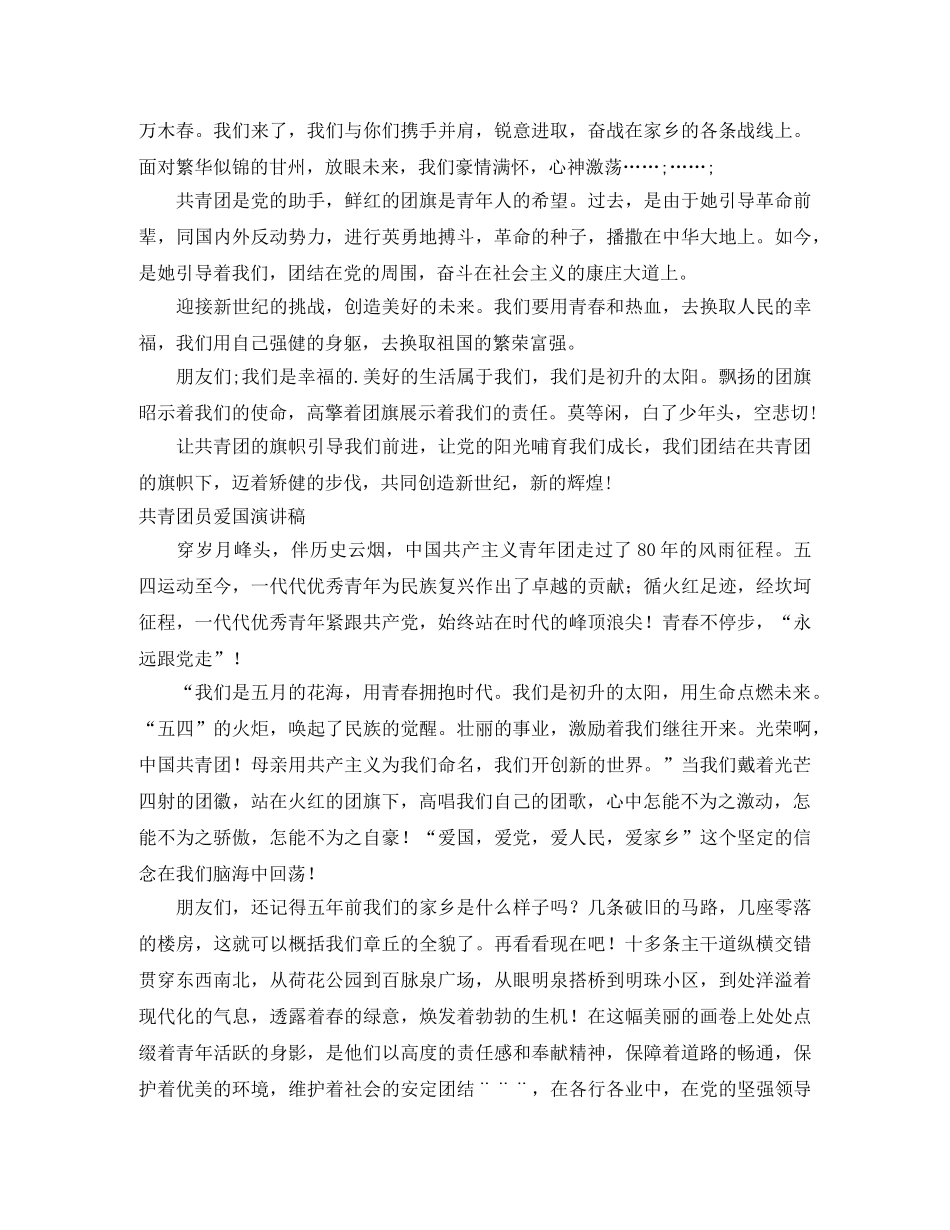 2024共青团演讲稿(4篇) _第2页