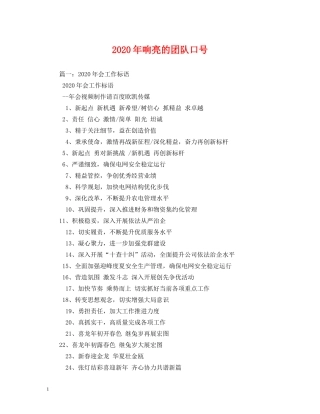 2024年响亮的团队口号 