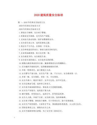 2024建筑质量安全标语 