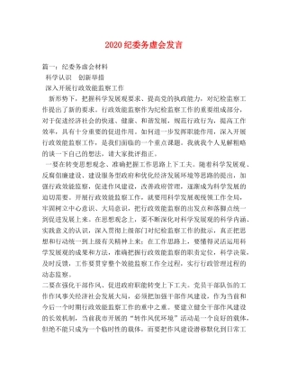 2024纪委务虚会发言 