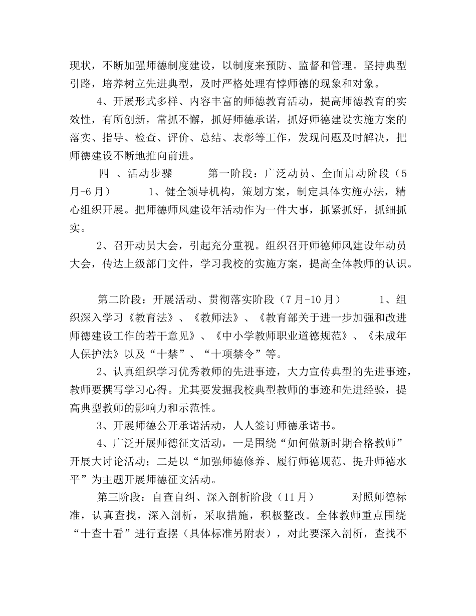 【师德师风实施方案范文4篇】师德师风建设实施方案 _第2页