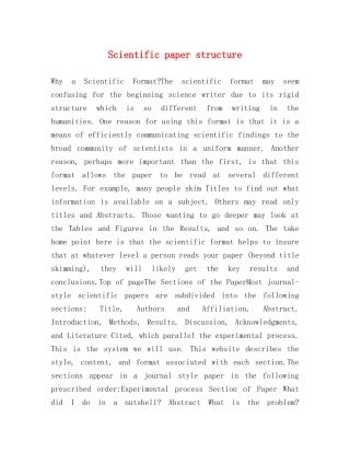 Scientific paper structure 