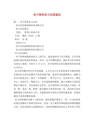 电子商务实习自我鉴定 (2) 