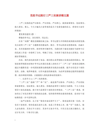 党组书记践行三严三实演讲稿五篇 